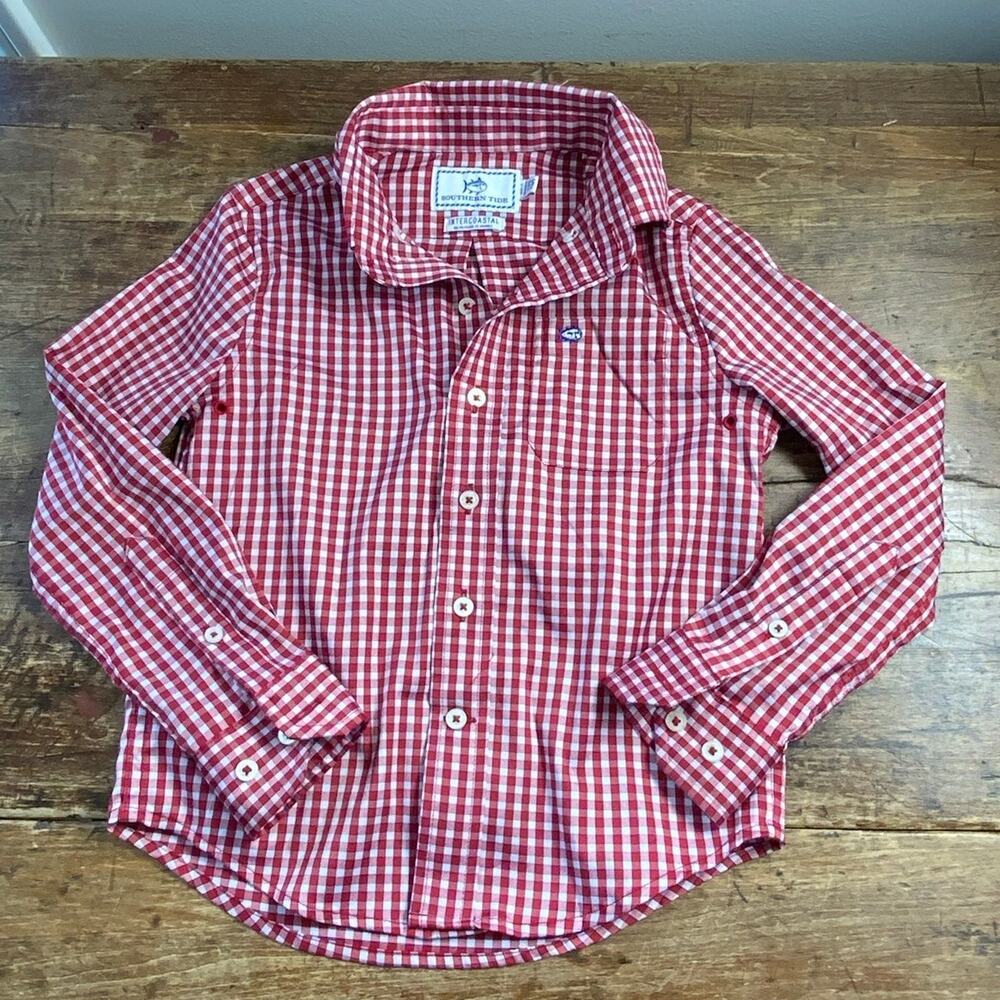 Southern Tide Intercoastal Plaid Button down size XS 4-5